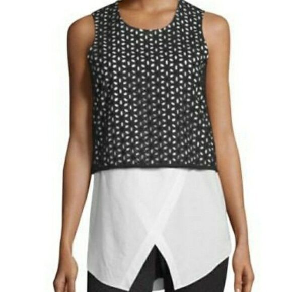 Derek Lam 10 Crosby Eyelet Overlay Tank - Picture 2 of 12